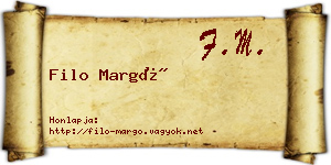 Filo Margó névjegykártya