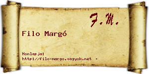 Filo Margó névjegykártya